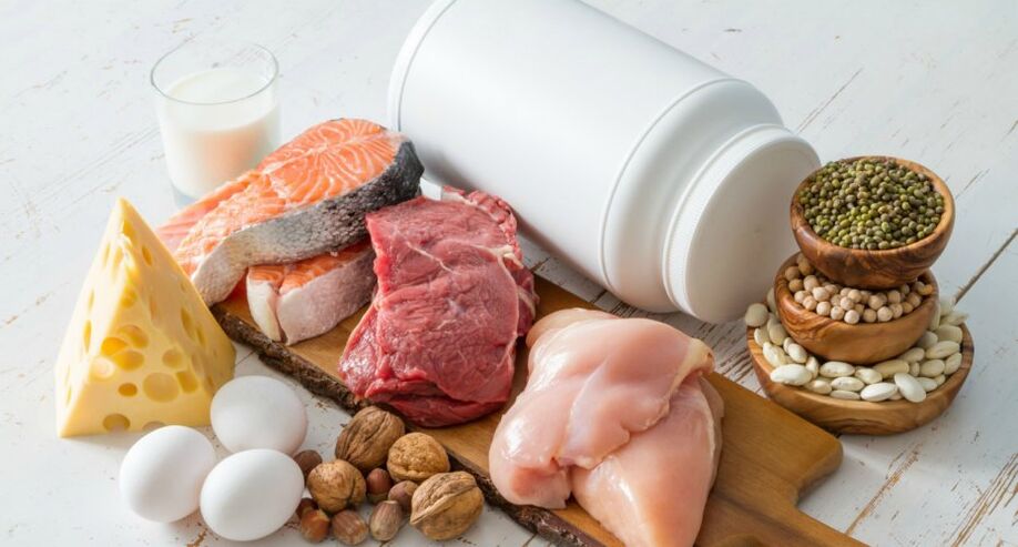 Dažādi olbaltumvielu pārtikas produkti